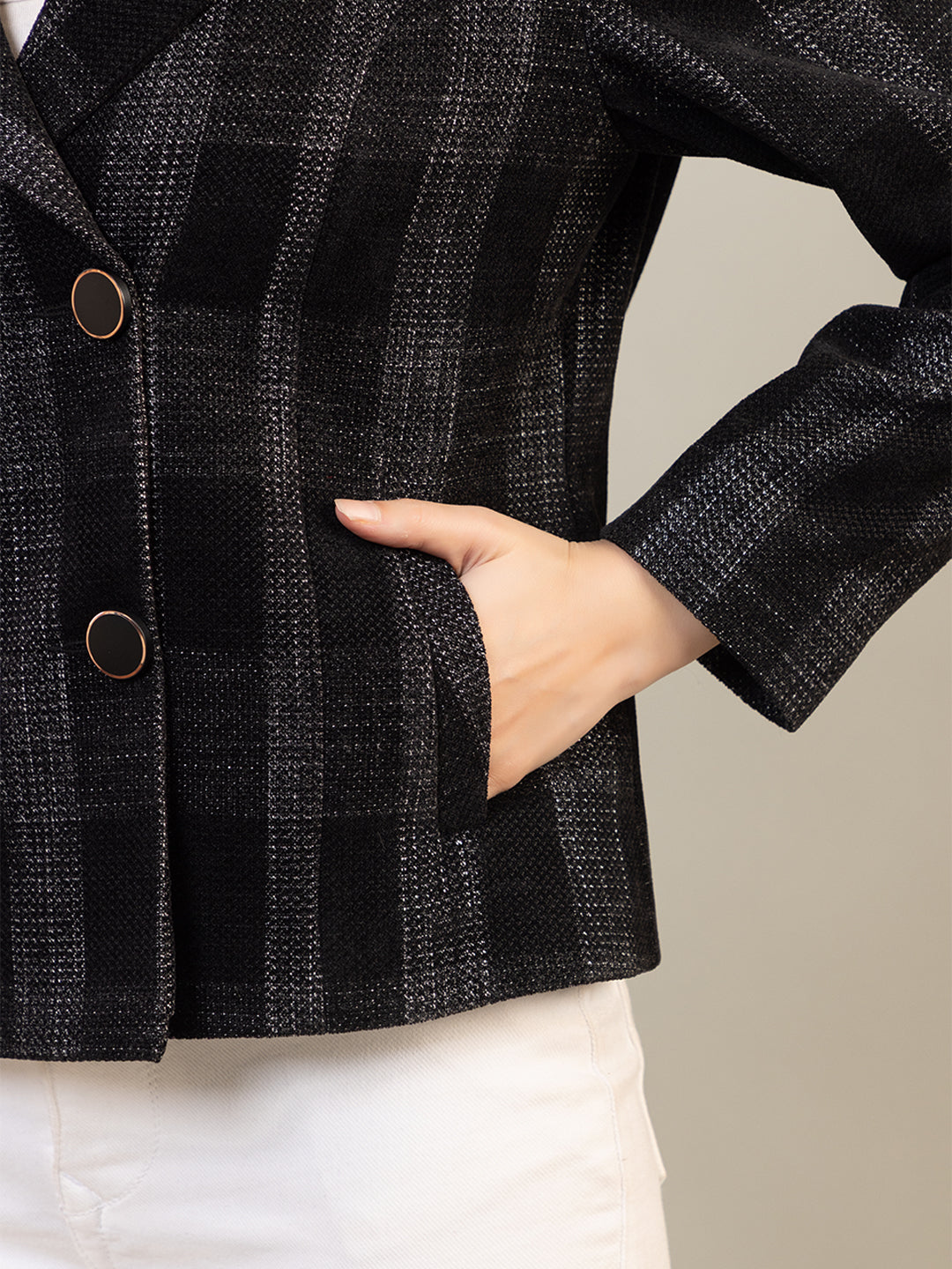 TWENTY ME Winter Wear Casual Wear Chenille Regular Fit with Side pockets Stylish Blazer for Women (4370)