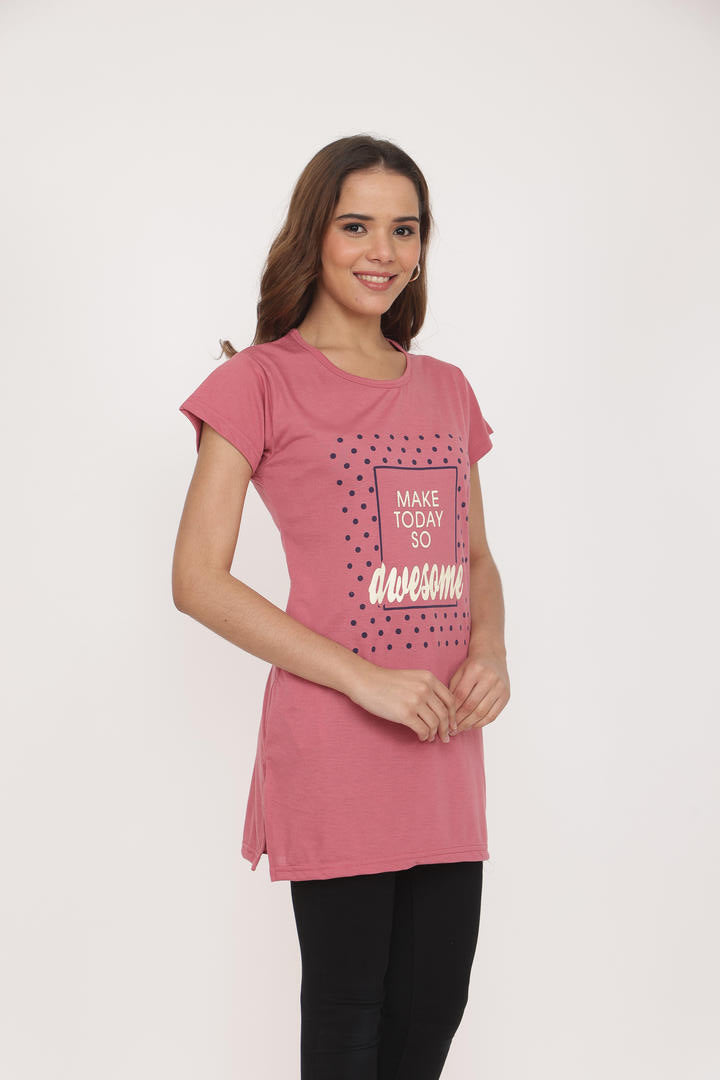 VR-001 D Pink Cotton Stylish Tshirt Summer Wear TWENTY ME
