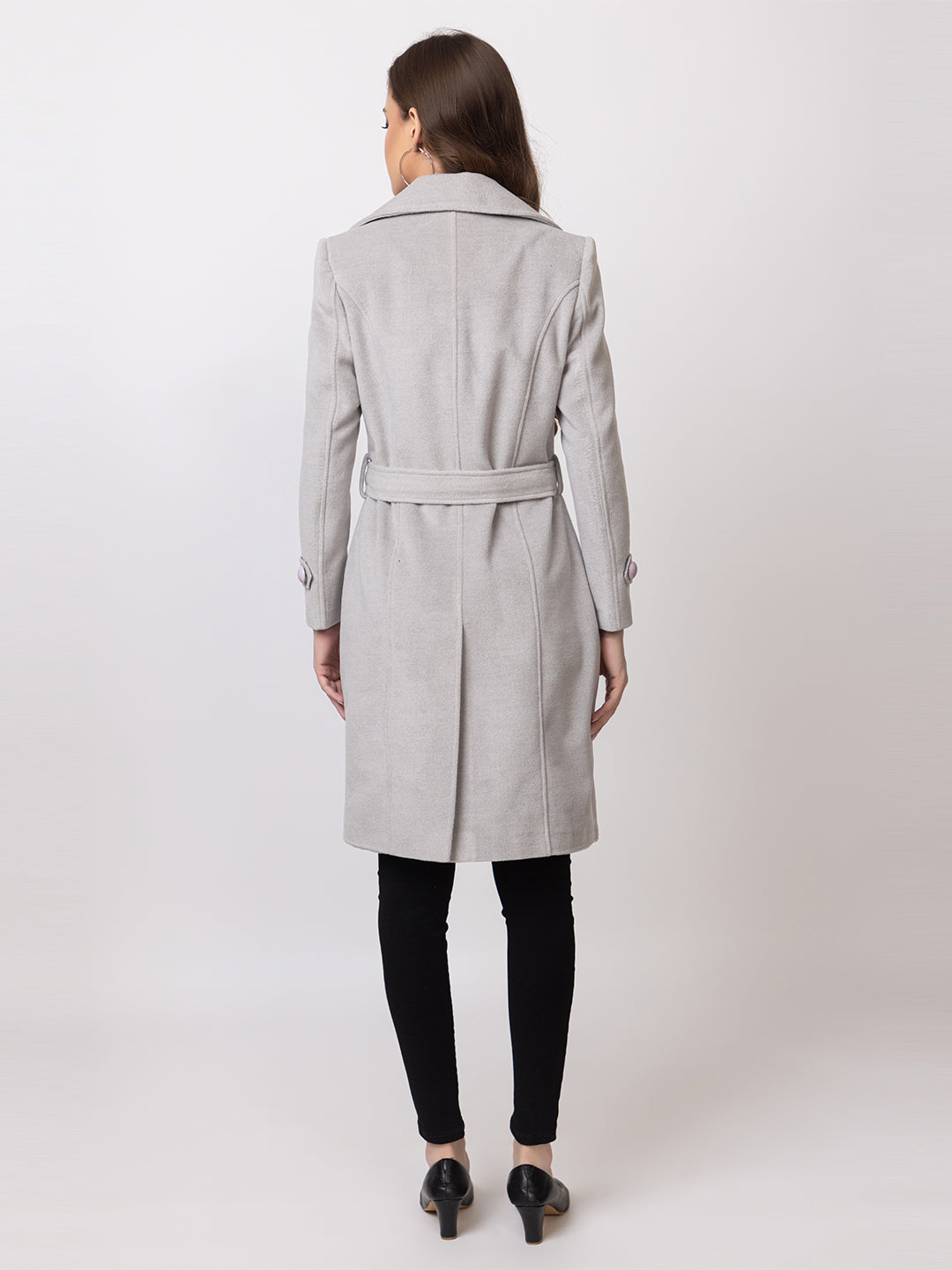 4336 L Grey Long Coat Winter Wear TWENTY ME