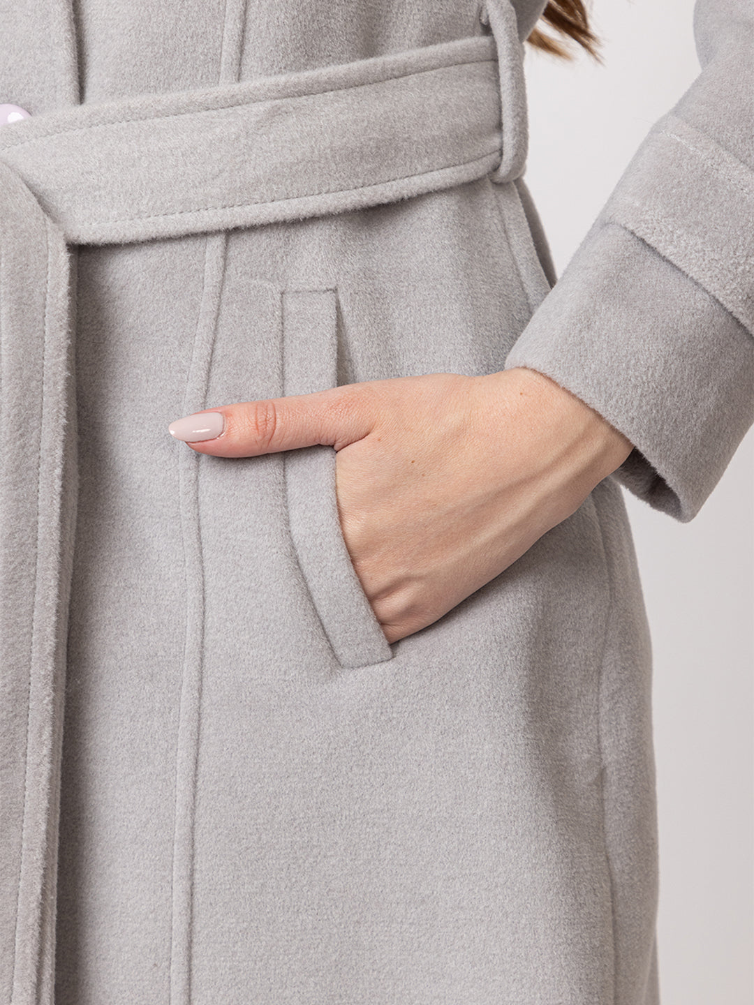 4336 L Grey Long Coat Winter Wear TWENTY ME