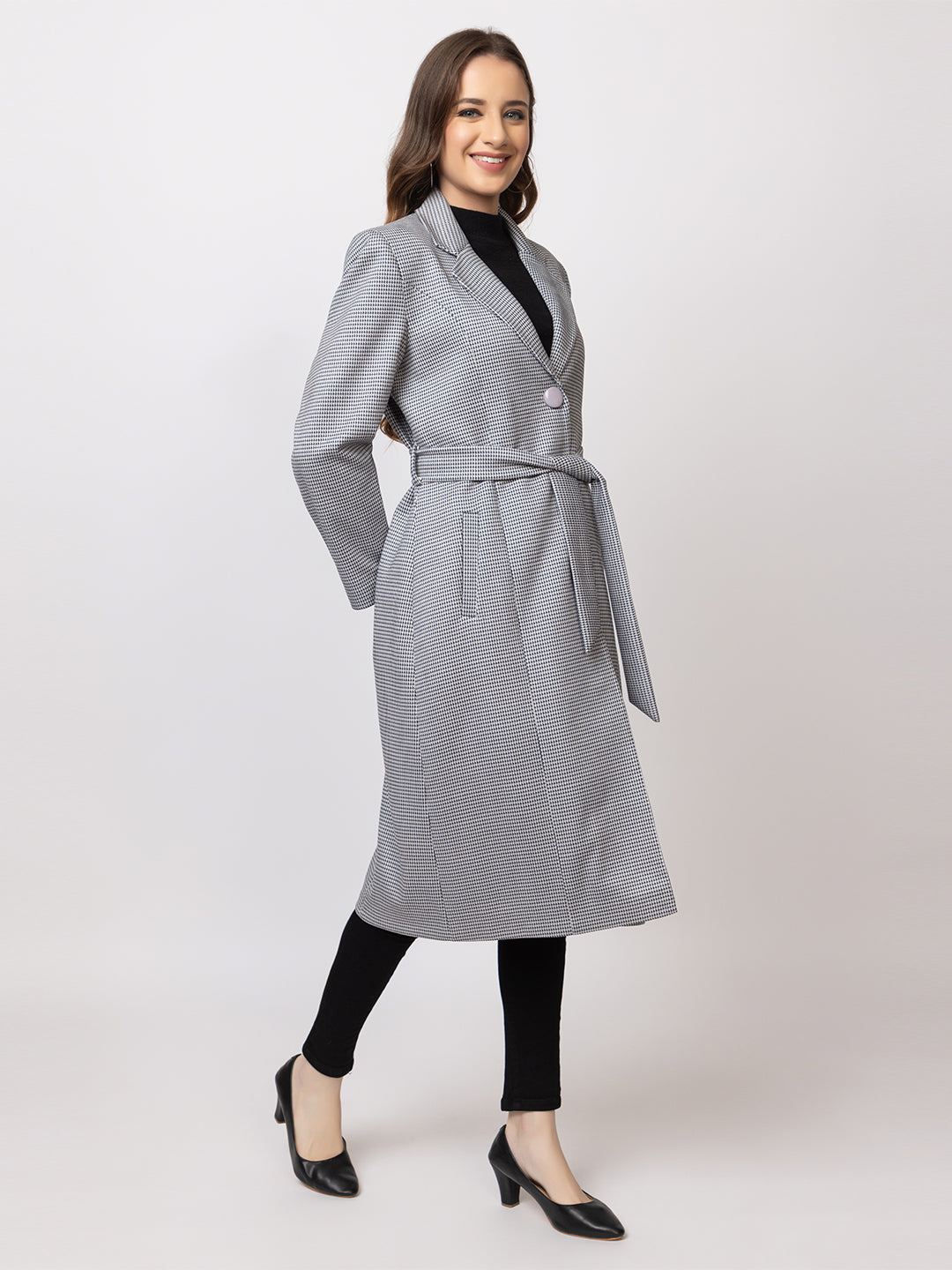 4350 L Grey Long Coat Winter Wear TWENTY ME