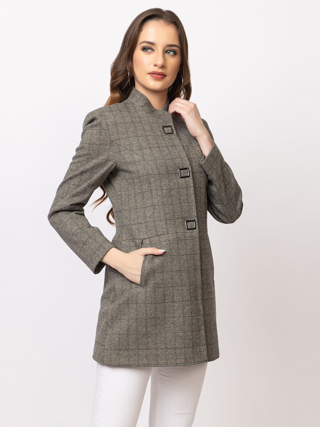 4132 Brown Wool Blend Blazer Winter wear TWENTY ME