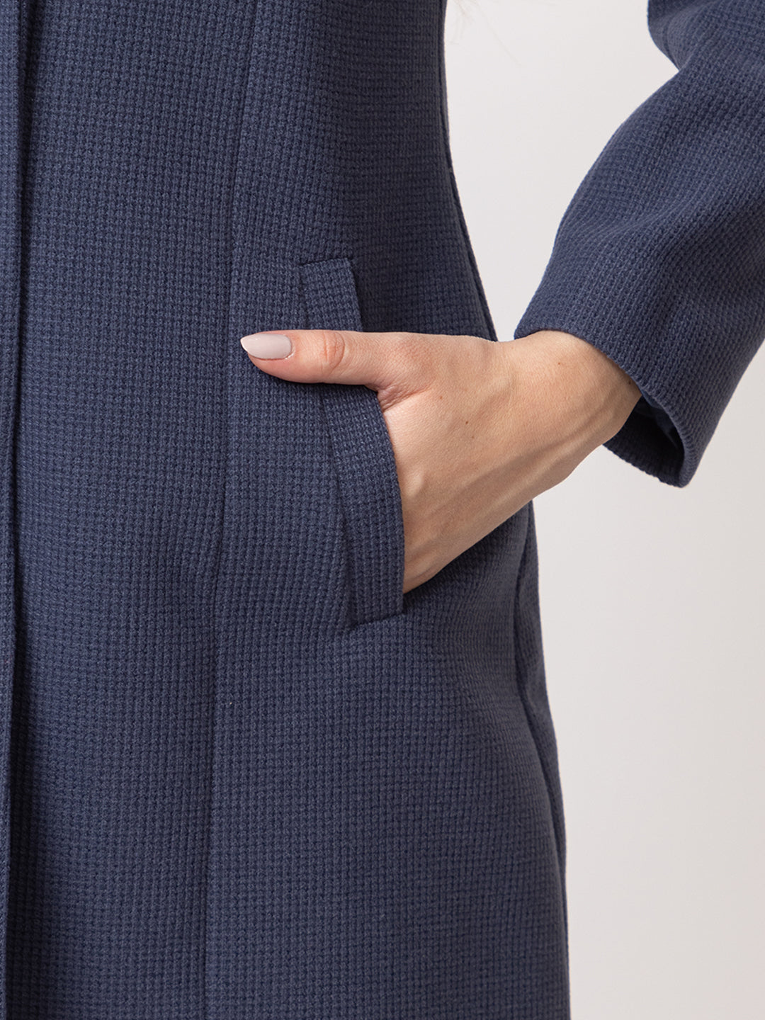 4270 Navy Wool Blend Long Blazer Winter wear TWENTY ME