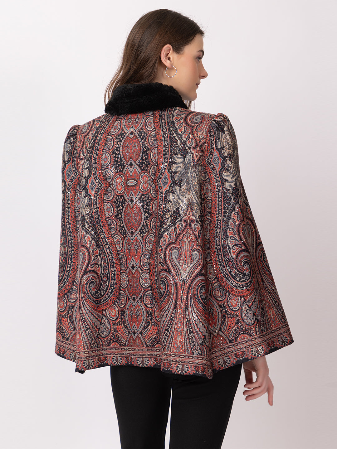 7143 Black Women's Quilted Winter Shrug