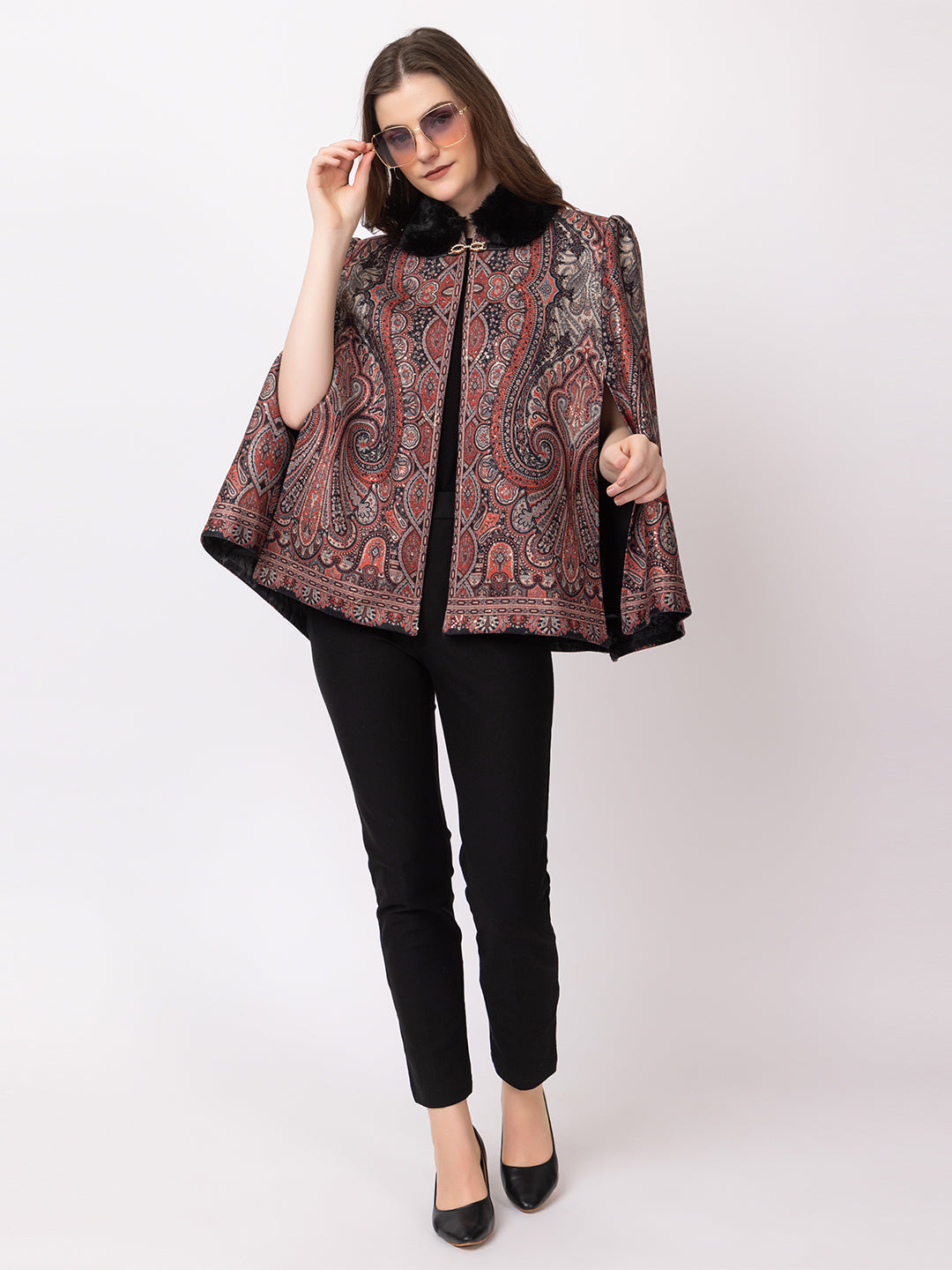 7143 Black Women's Quilted Winter Shrug