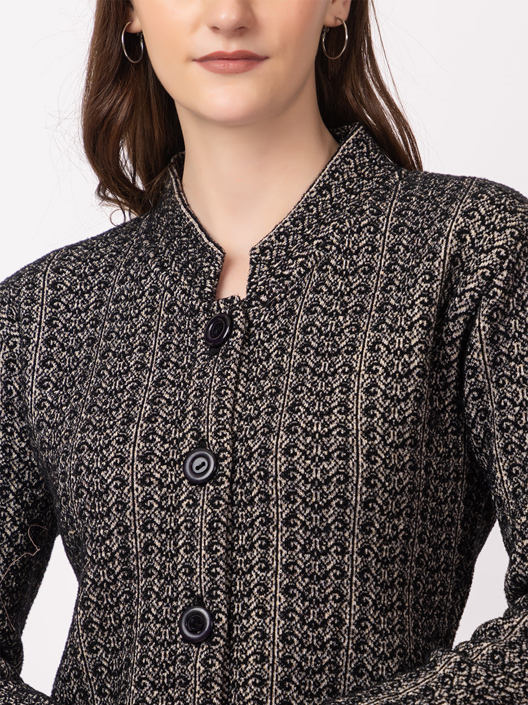 4727 Black Long Cardigan for Winter