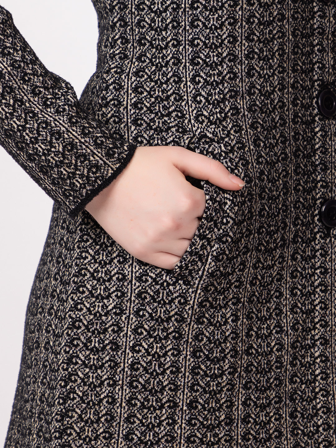4727 Black Long Cardigan for Winter