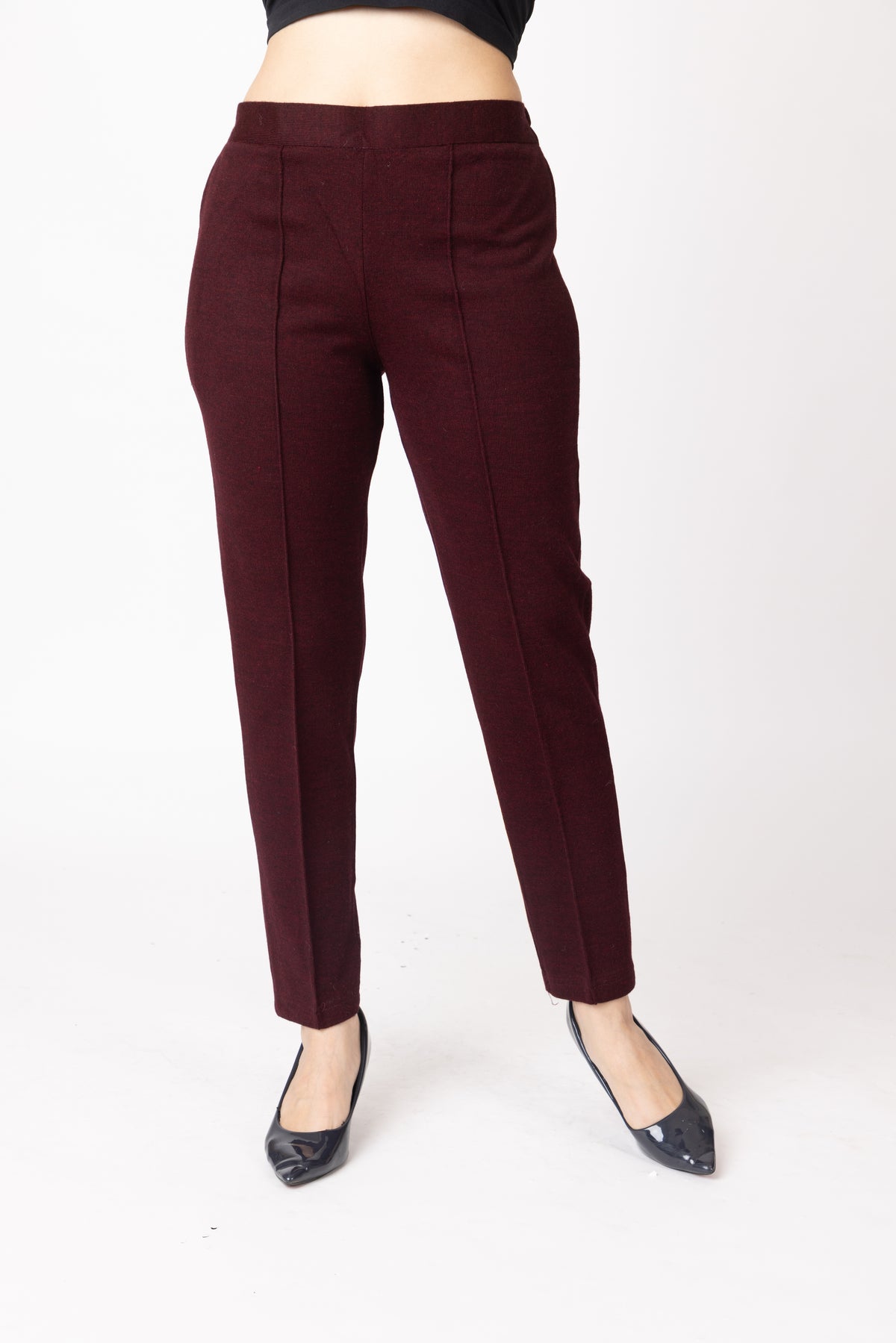 1316 White  Wool Trouser Regular Fit Women Winter Wear TWENTY ME