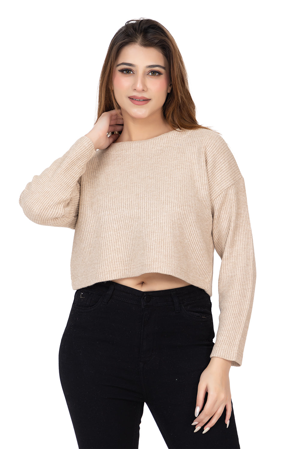 6587 Fawn Soft Wool Full Sleeve Winter Top TWENTY ME