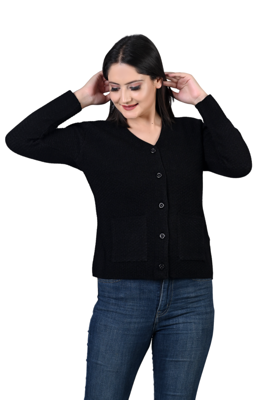 2286 Black Cardigan Full Sleeve with Button-Closure TWENTY ME