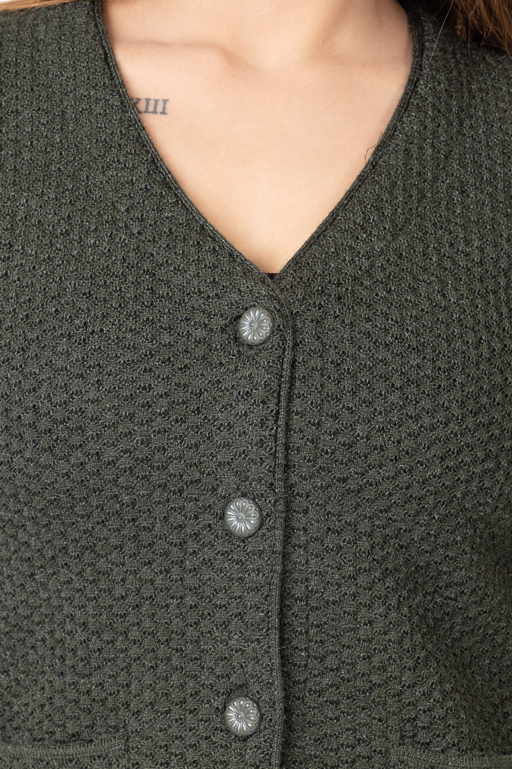 2286 Olive Cardigan Full Sleeve with Button-Closure TWENTY ME