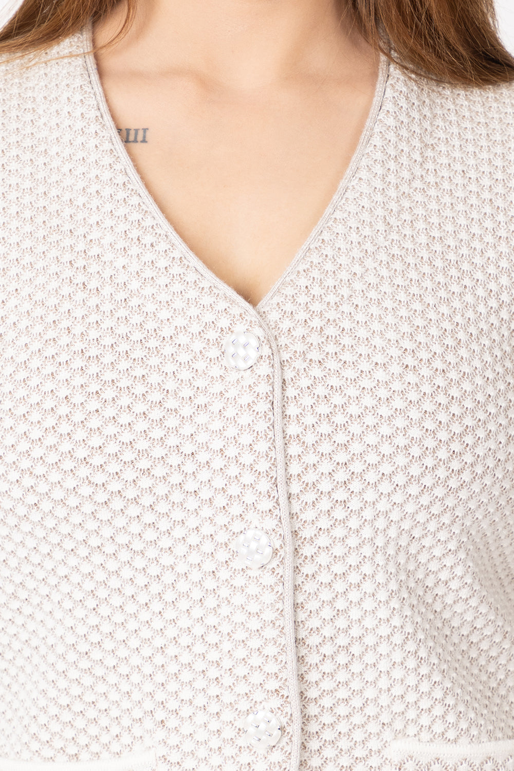 2286 White Cardigan Full Sleeve with Button-Closure TWENTY ME