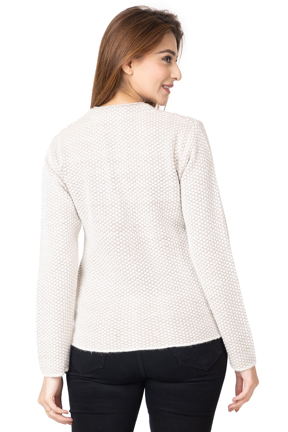 2286 White Cardigan Full Sleeve with Button-Closure TWENTY ME
