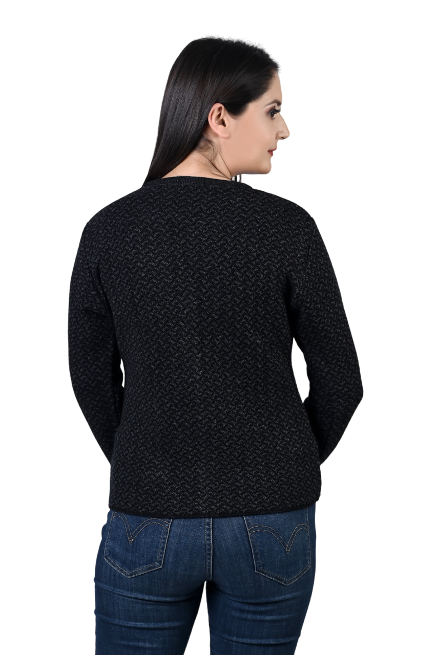 2287 Black Knitted V-Neck Cardigan Button closure with Pockets TWENTY ME
