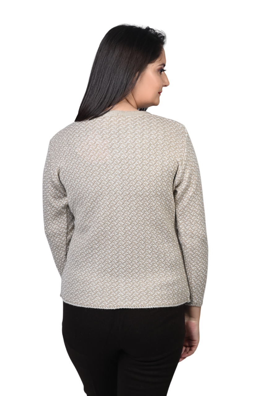 2287 Camel Knitted V-Neck Cardigan Button closure with Pockets TWENTY ME