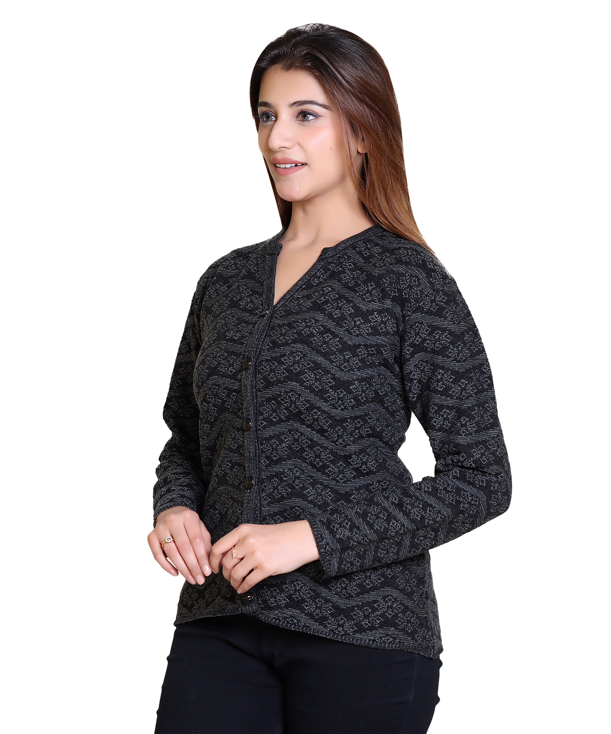 2382 Black Warm Up in Black-Toned Cardigans