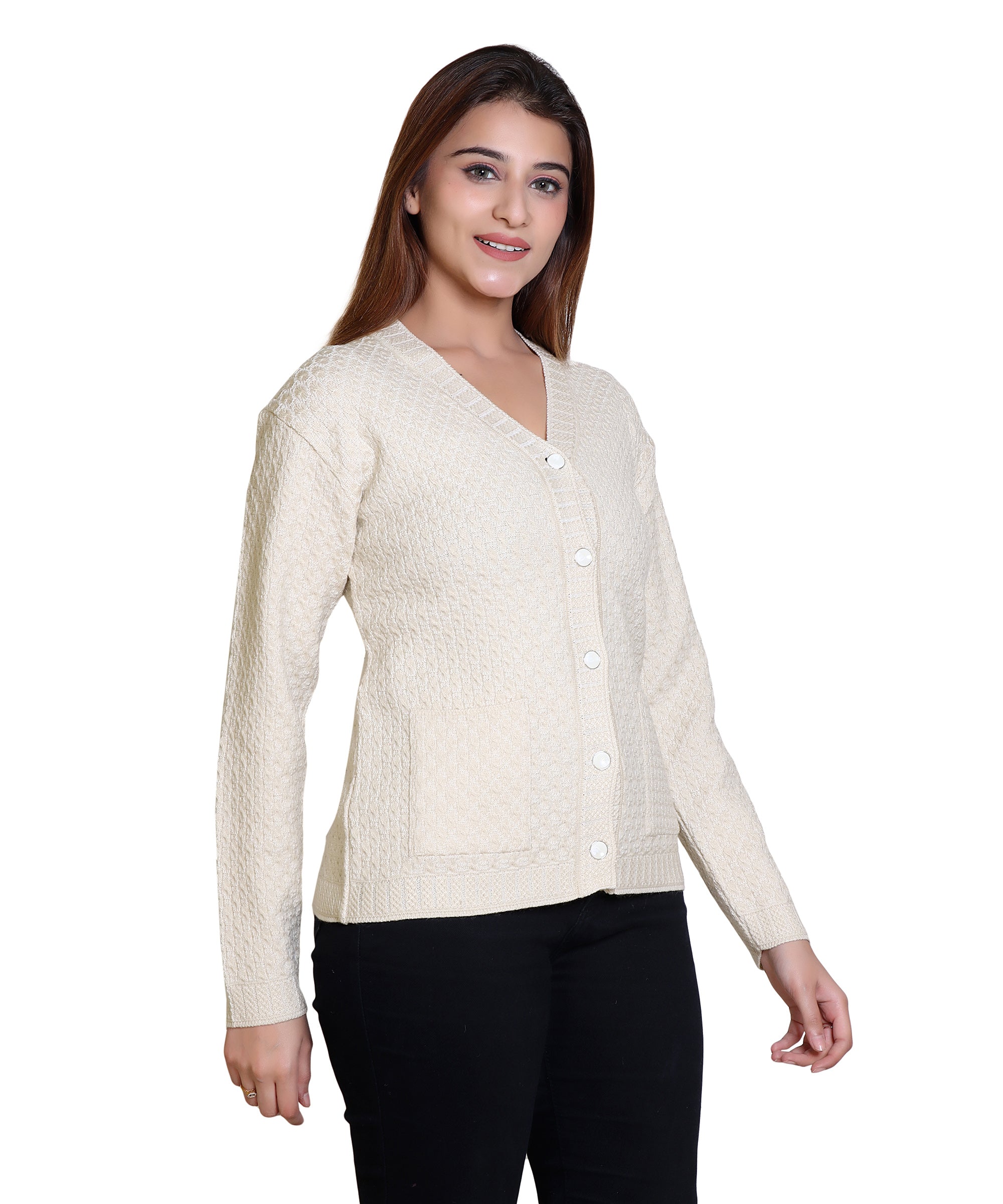 2403 White Warm Up in White-Toned Cardigans