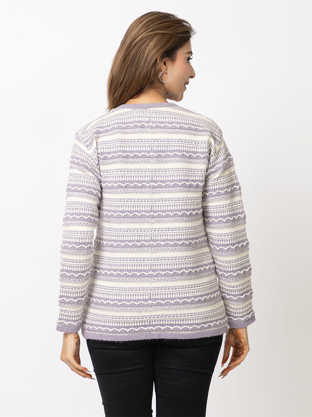 2846 Lavender Cardigan Acrylic Blend Button Closure Soft & Warm Winter Wear TWENTY ME