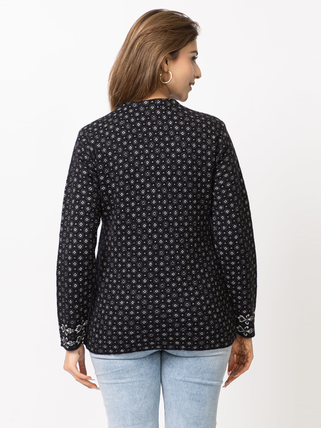2876 Black Cardigan Acrylic Blend Button Closure Soft & Warm  Winter Wear TWENTY ME