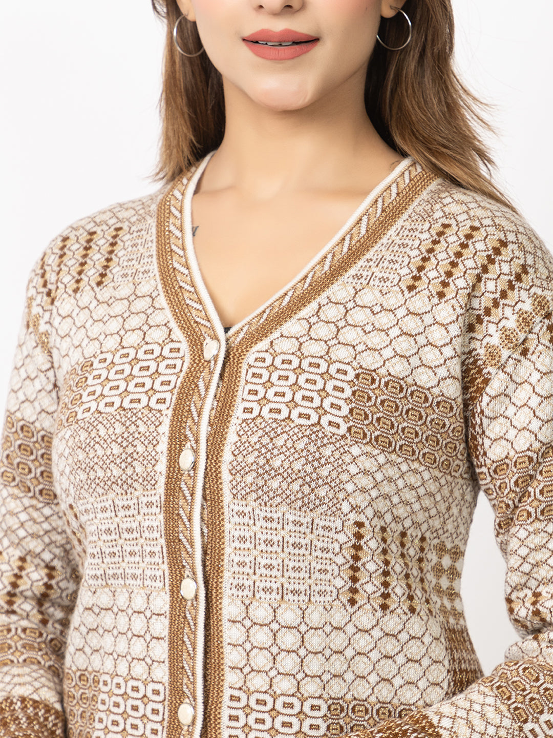 2890 Camel Cardigan Acrylic Blend Button Closure Soft & Warm Winter Wear TWENTY ME
