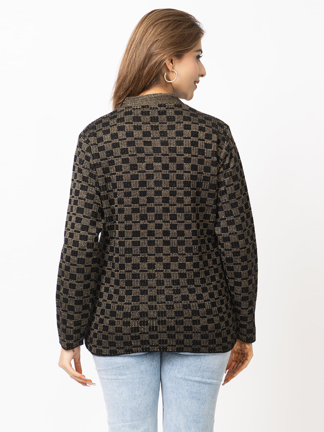 2894 Black Cardigan Acrylic Blend Button Closure Front Pocket Winter Wear TWENTY ME