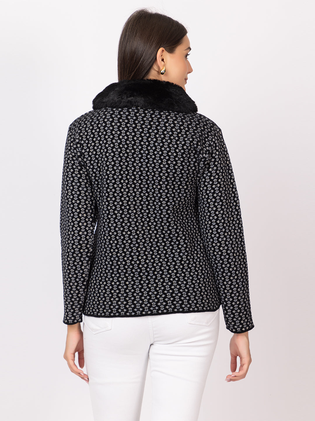 2901 Black Twenty Me Winter Casual Wear Womens Cardigan