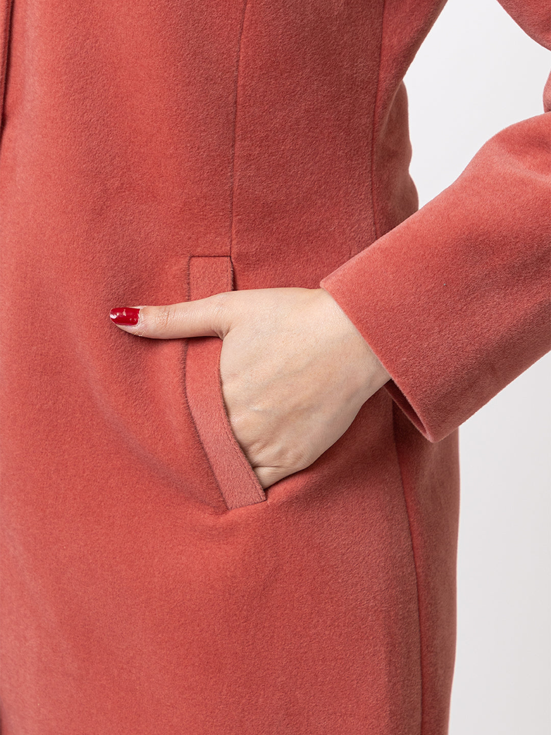 4126 Hot Pink Wool Blend Long Blazer Winter wear TWENTY ME