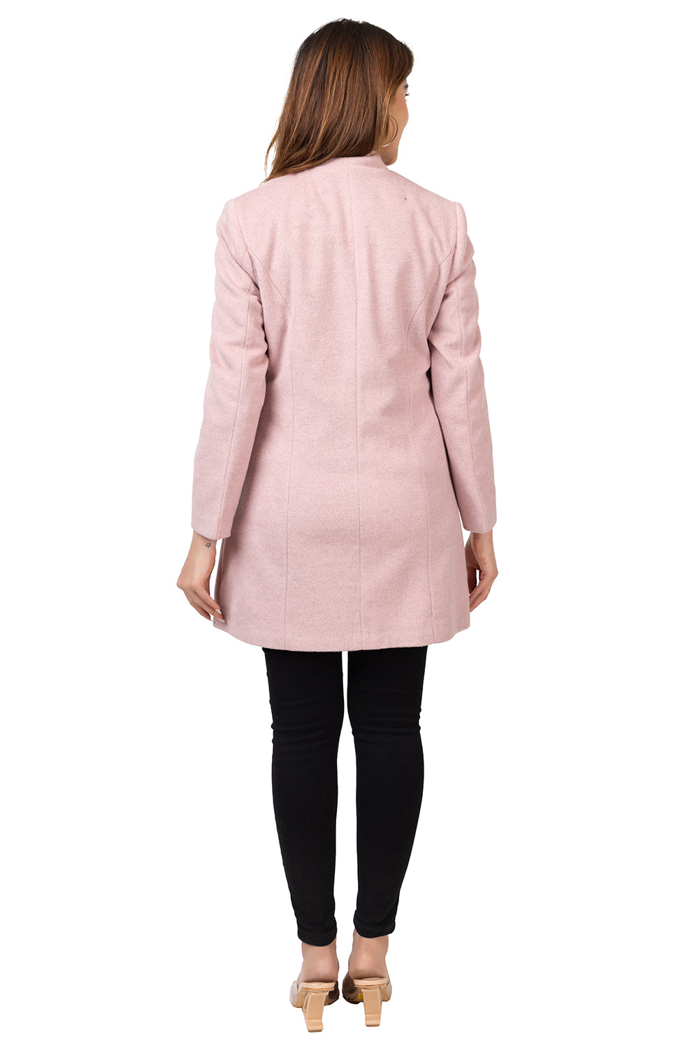 4126 Pink Wool Blend Long Blazer Winter wear TWENTY ME