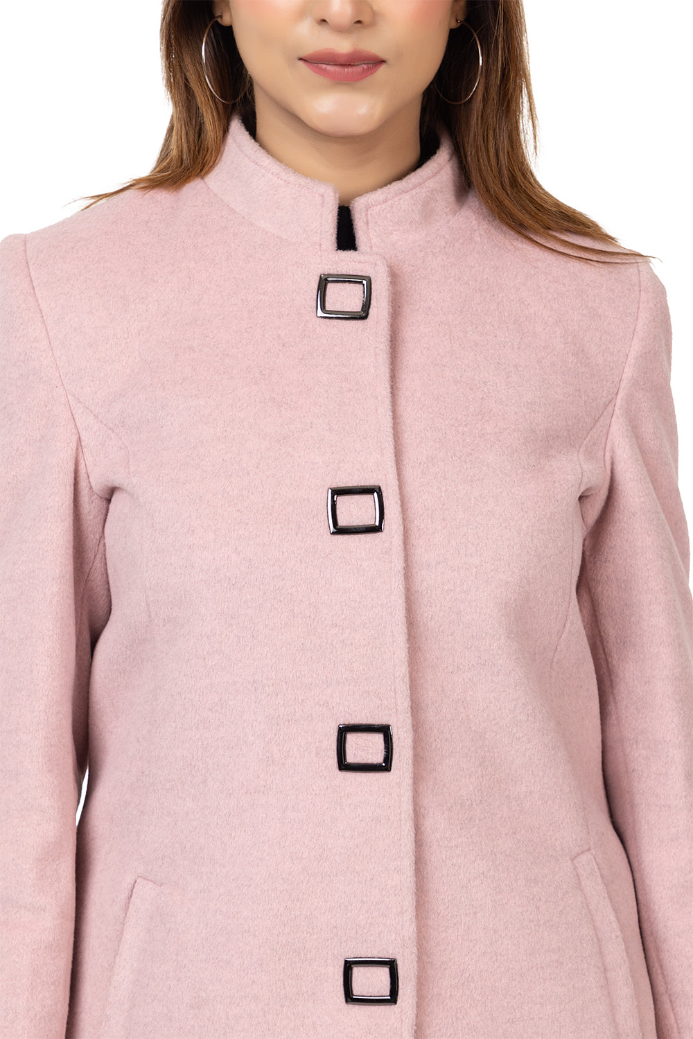 4126 Pink Wool Blend Long Blazer Winter wear TWENTY ME