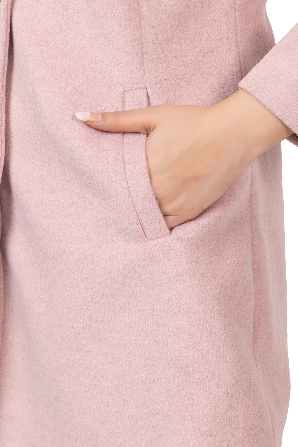 4126 Pink Wool Blend Long Blazer Winter wear TWENTY ME