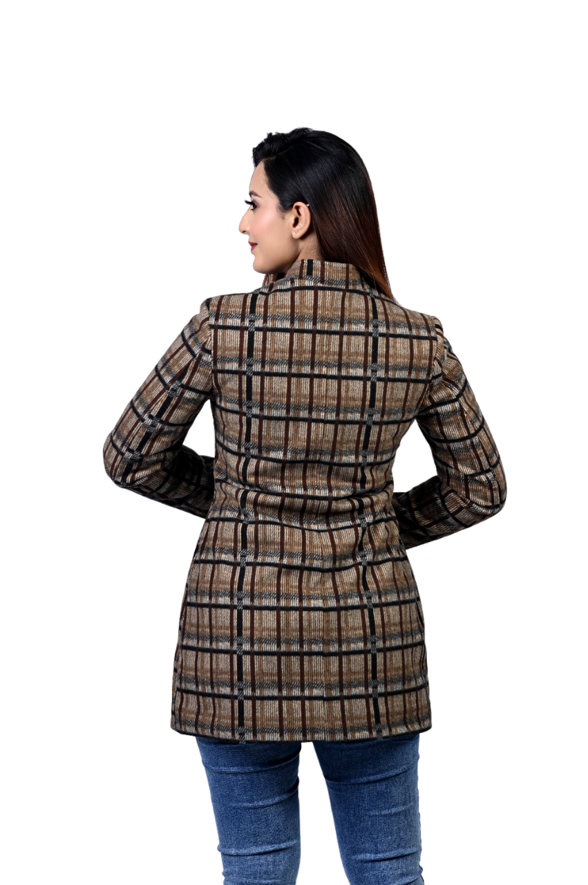 4132 Mustard Wool Blend Long Blazer Winter wear TWENTY ME