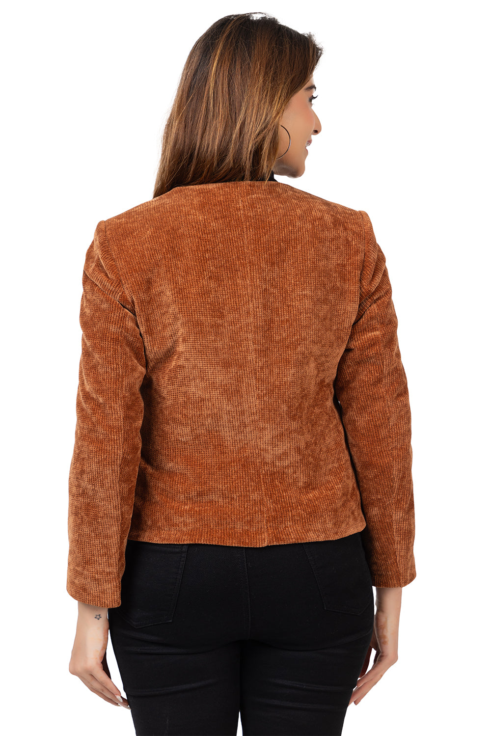 4179 Brown Waistcoat Winter Wear Casual Tweed Full Sleeve TWENTY ME