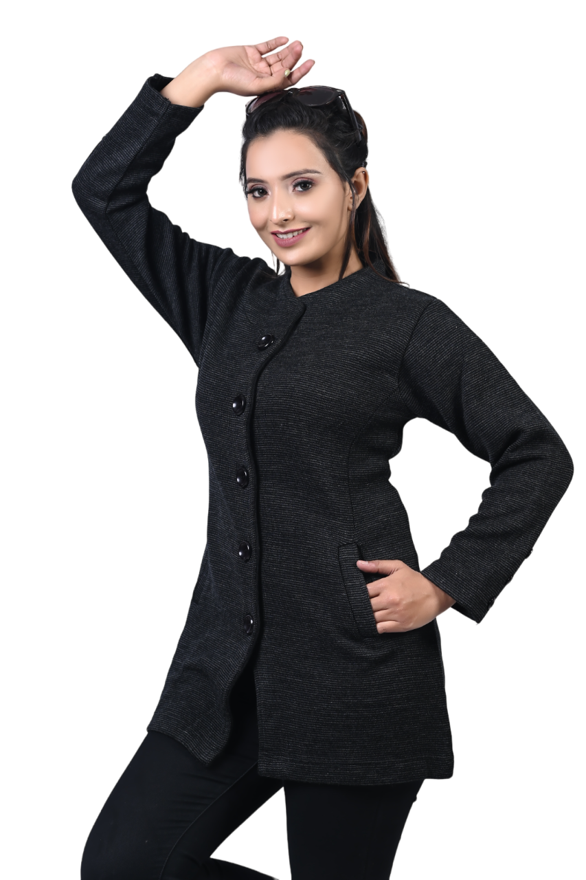 4193 Black Long Cardigan winter wear TWENTY ME