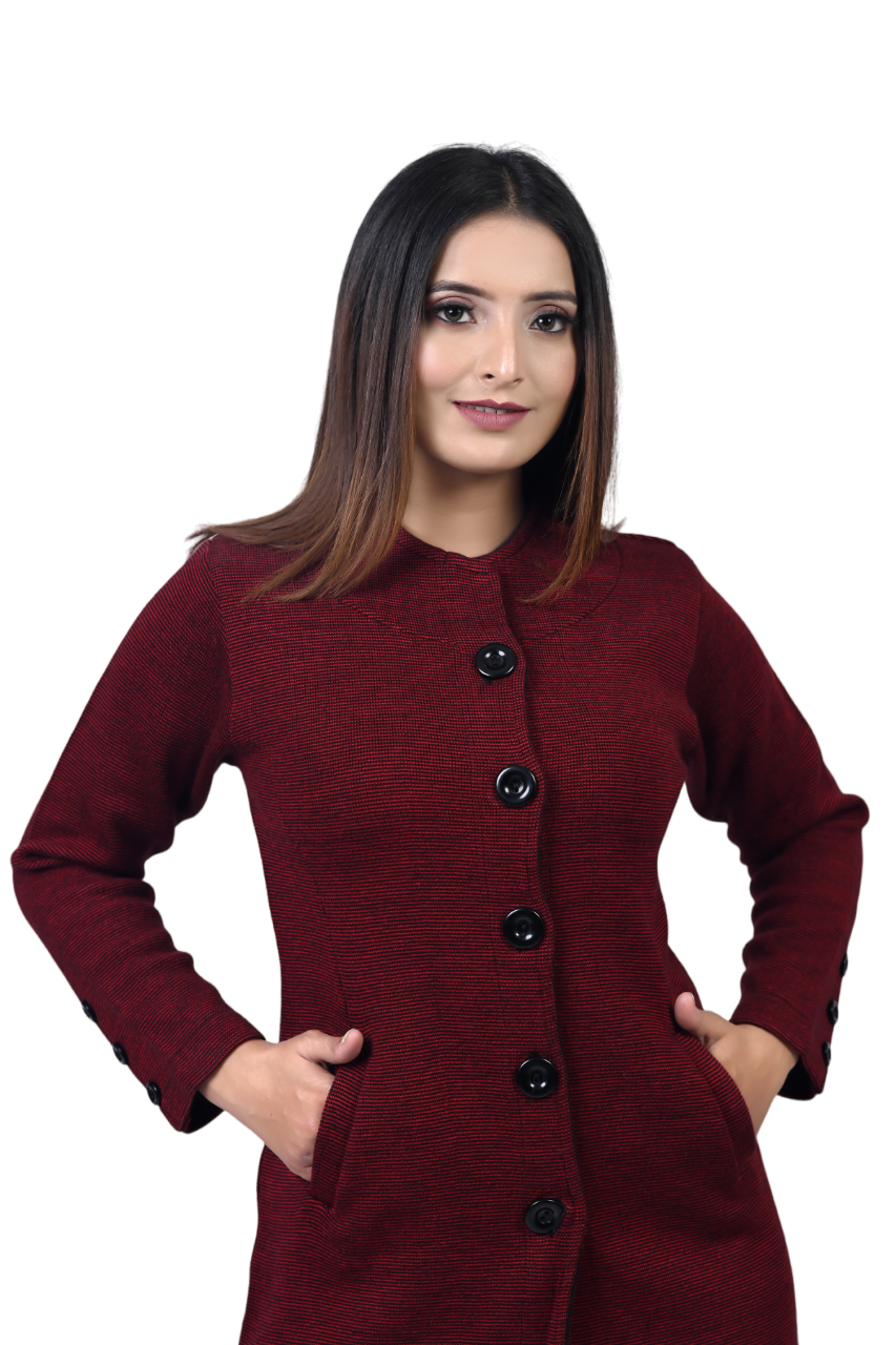 4193 Maroon Long Cardigan winter wear TWENTY ME