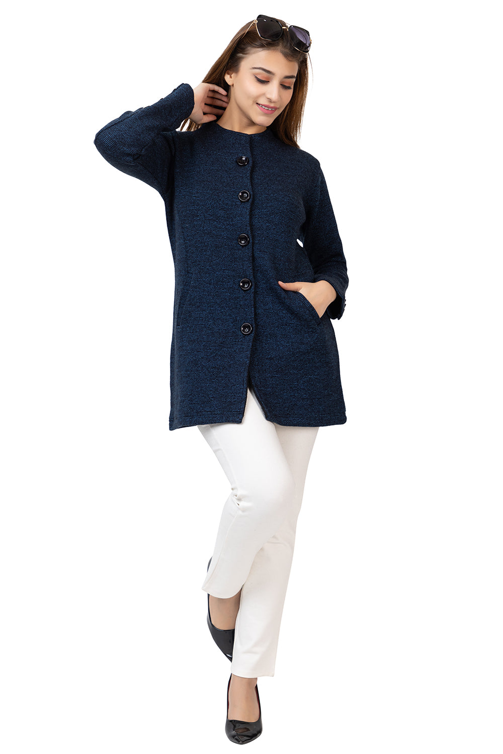 4193 Navy Long Cardigan winter wear TWENTY ME