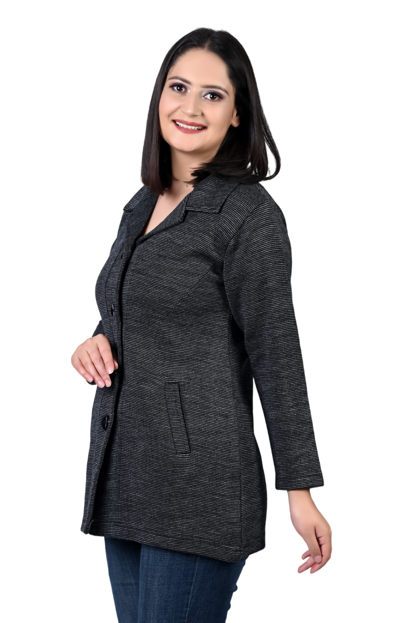 4195 Black Long Cardigan winter wear TWENTY ME