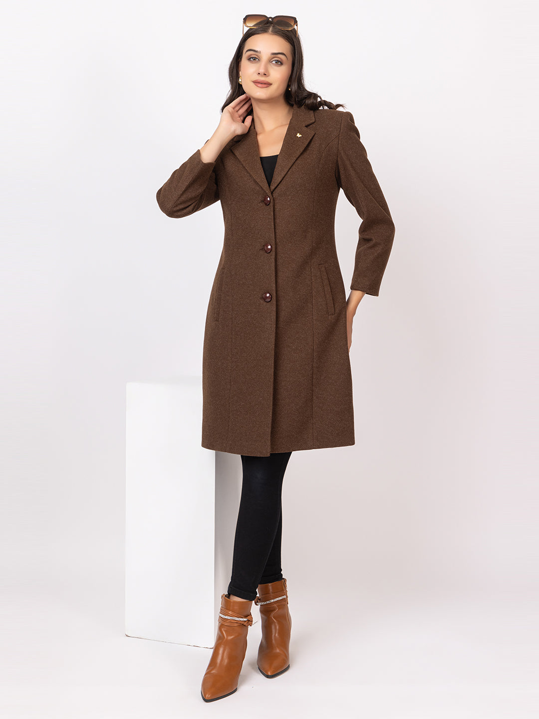 4208 Brown TWENTY ME Long Coat for Winter