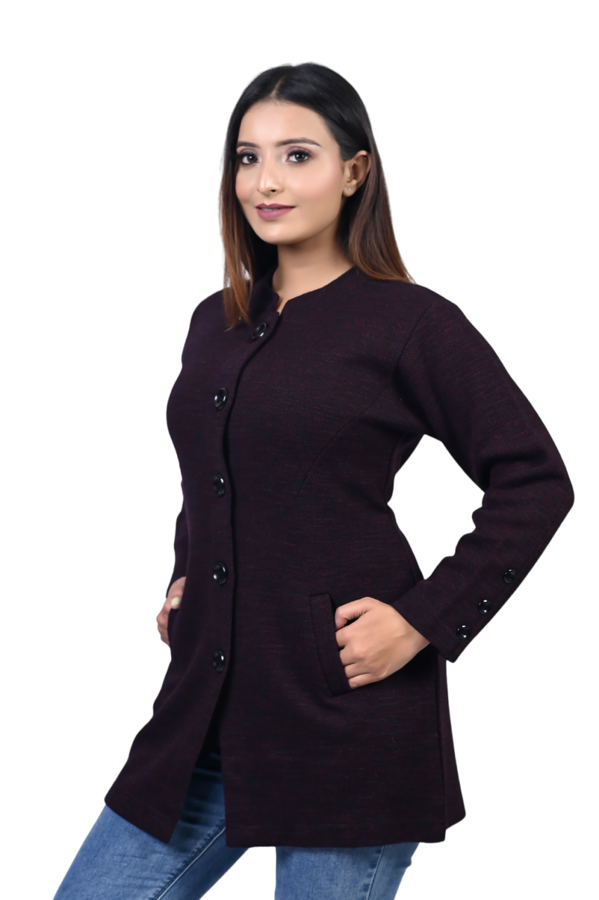 4372 Wine Long Cardigan winter wear TWENTY ME