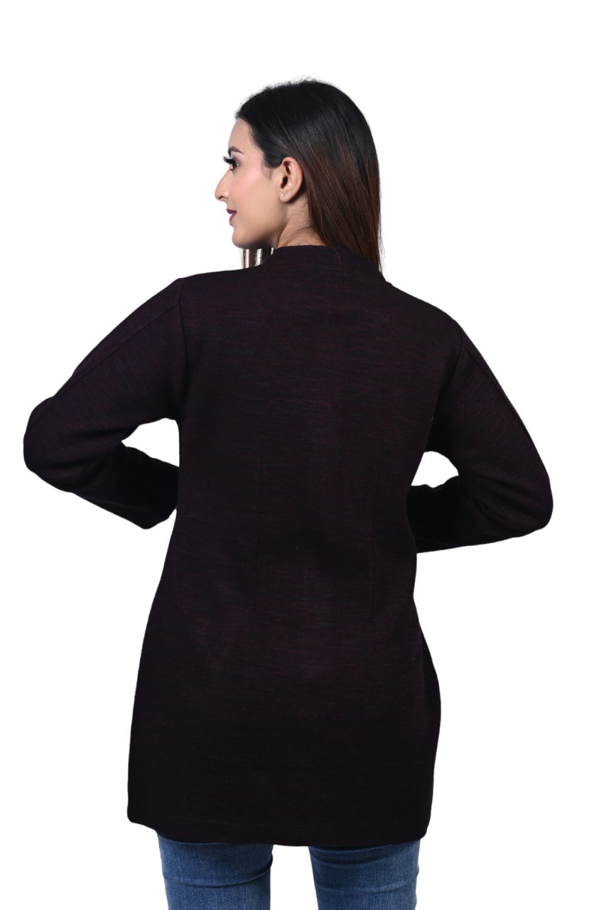 4372 Wine Long Cardigan winter wear TWENTY ME