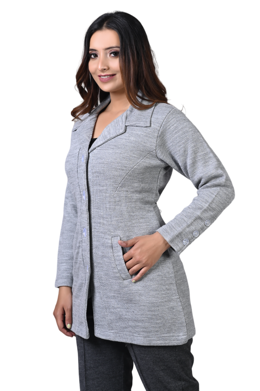 4433 Grey Long Cardigan winter wear TWENTY ME