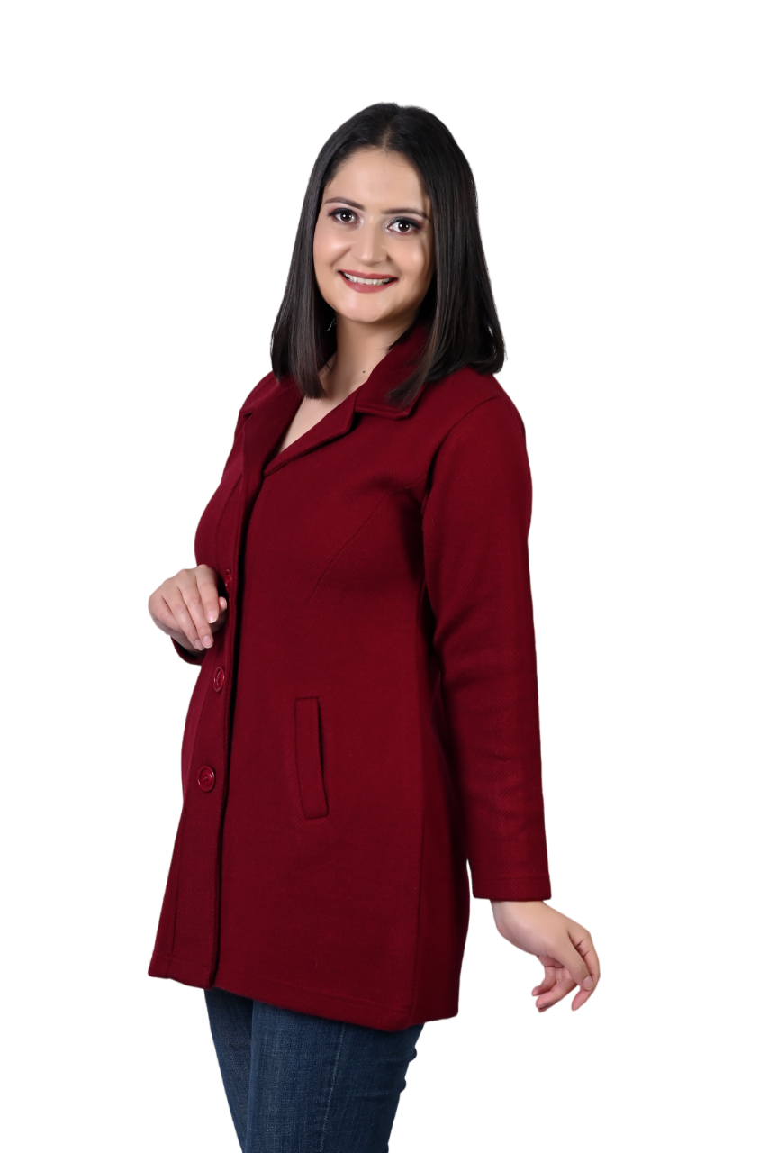 4433 Maroon Long Cardigan winter wear TWENTY ME