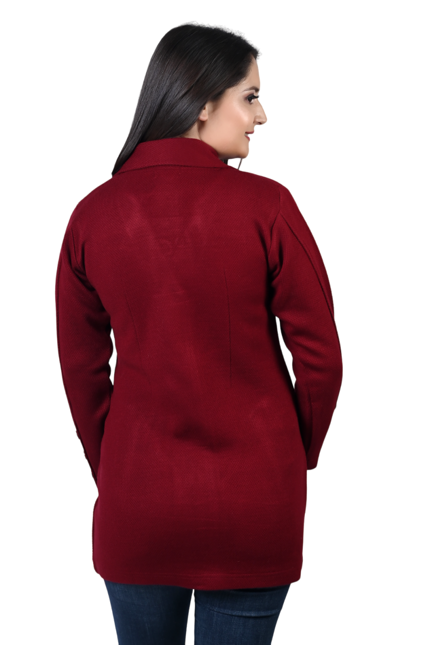 4433 Maroon Long Cardigan winter wear TWENTY ME