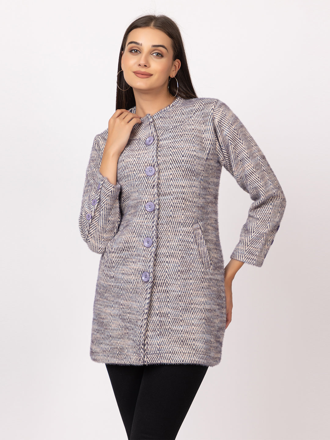 4648 Grey TWENTY ME Long Cardigan for Winter
