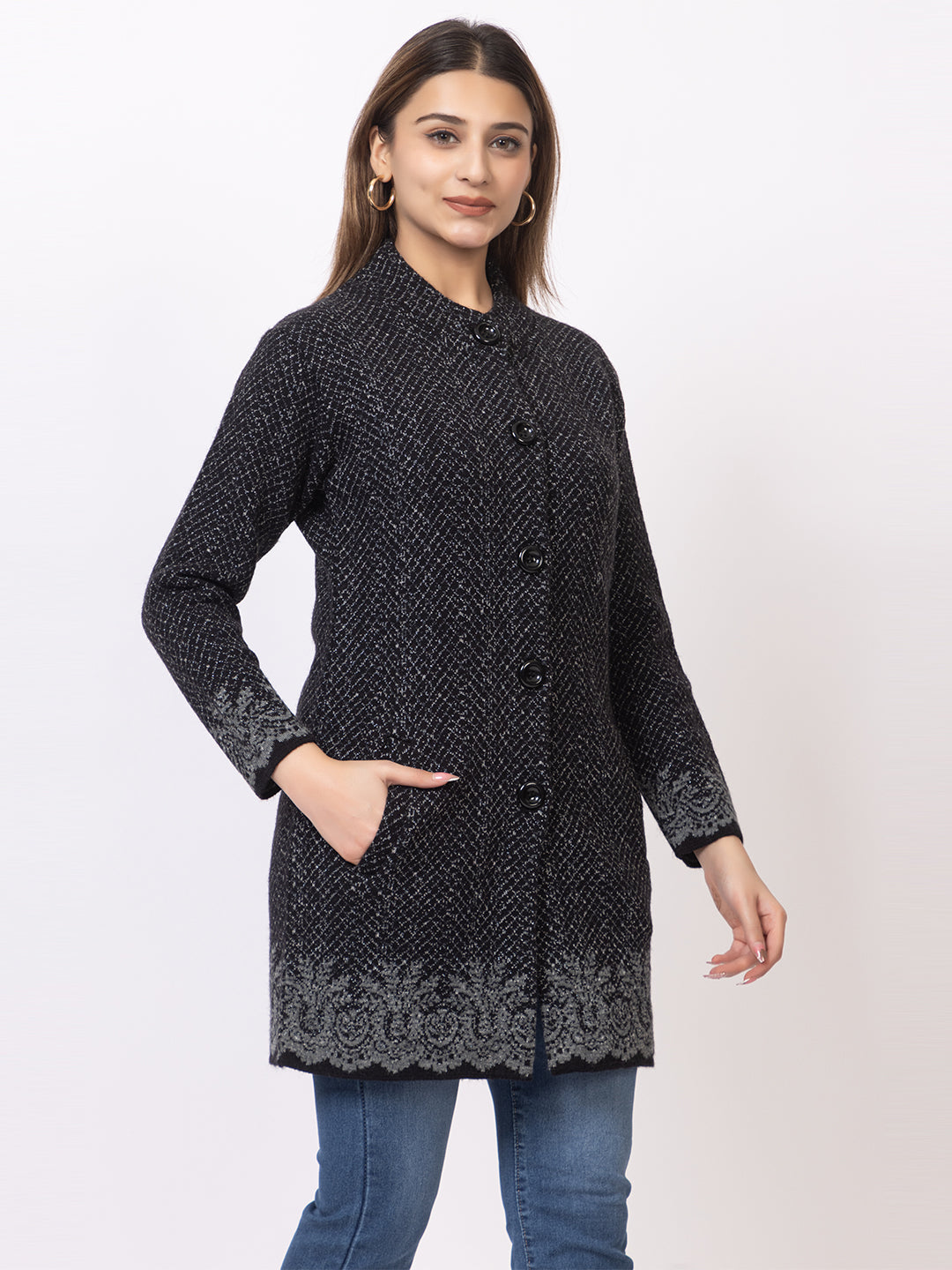 TWENTY ME Women's Open Front Longline Knit Cardigan Sweater Soft and Warm Cardigan with Side Pockets Casual & Lightweight Cover-Up (4694)