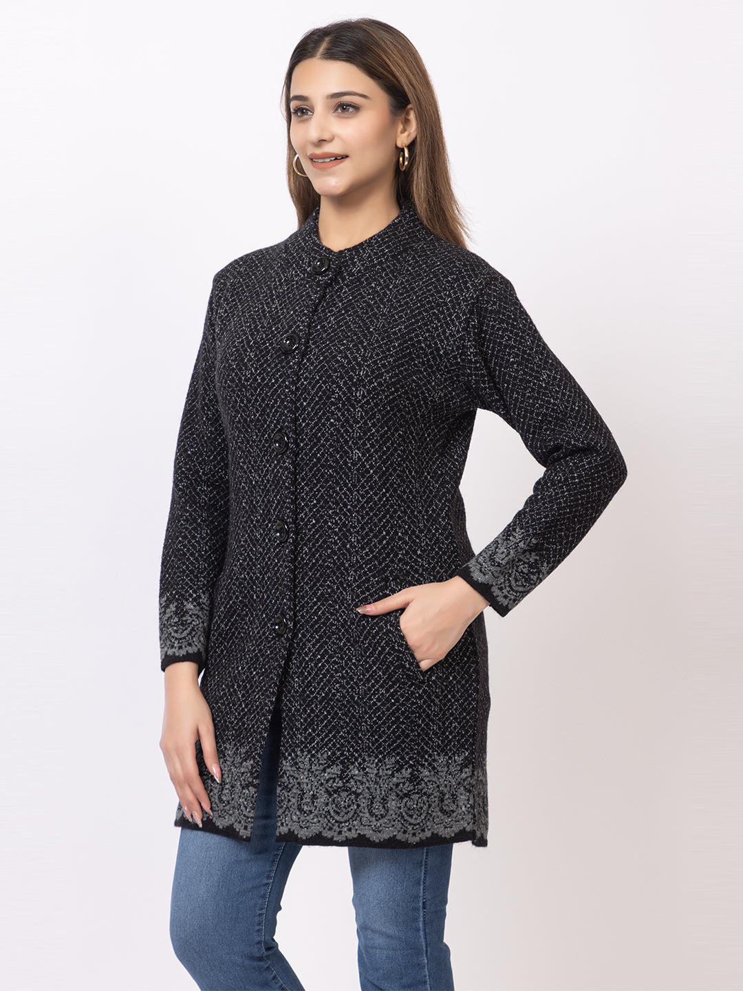 TWENTY ME Women's Open Front Longline Knit Cardigan Sweater Soft and Warm Cardigan with Side Pockets Casual & Lightweight Cover-Up (4694)