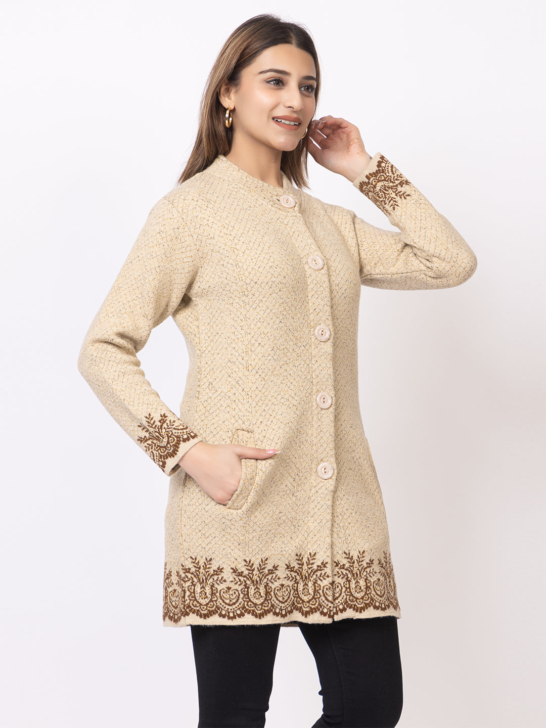 TWENTY ME Women's Open Front Longline Knit Cardigan Sweater Soft and Warm Cardigan with Side Pockets Casual & Lightweight Cover-Up (4694)