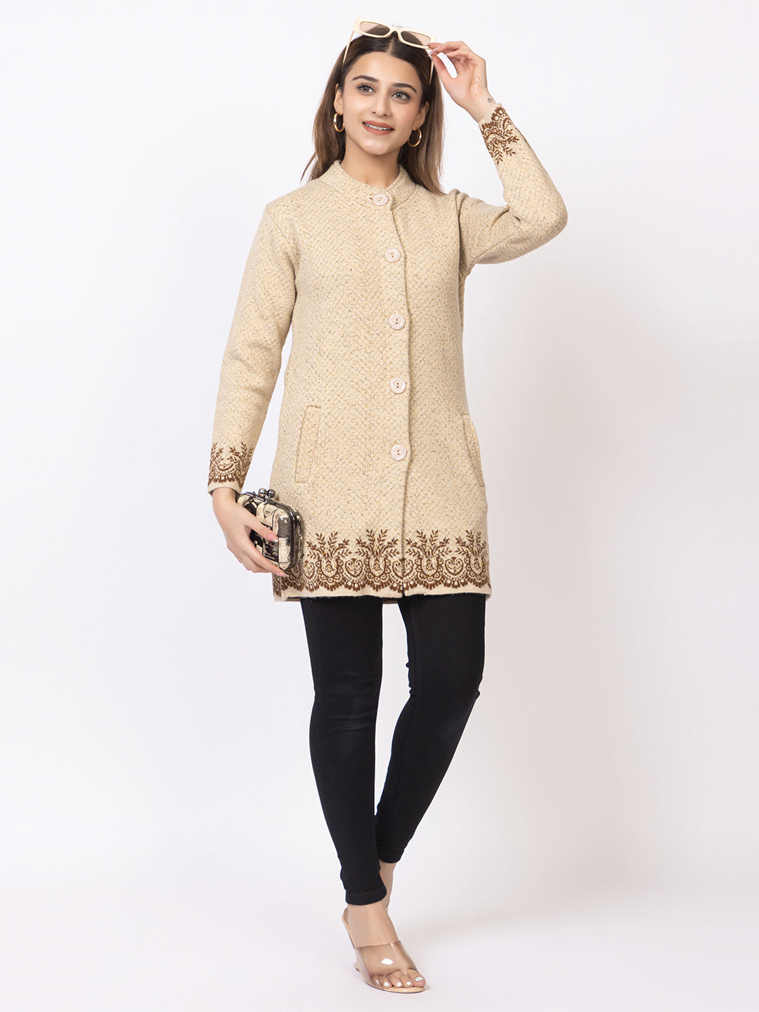TWENTY ME Women's Open Front Longline Knit Cardigan Sweater Soft and Warm Cardigan with Side Pockets Casual & Lightweight Cover-Up (4694)