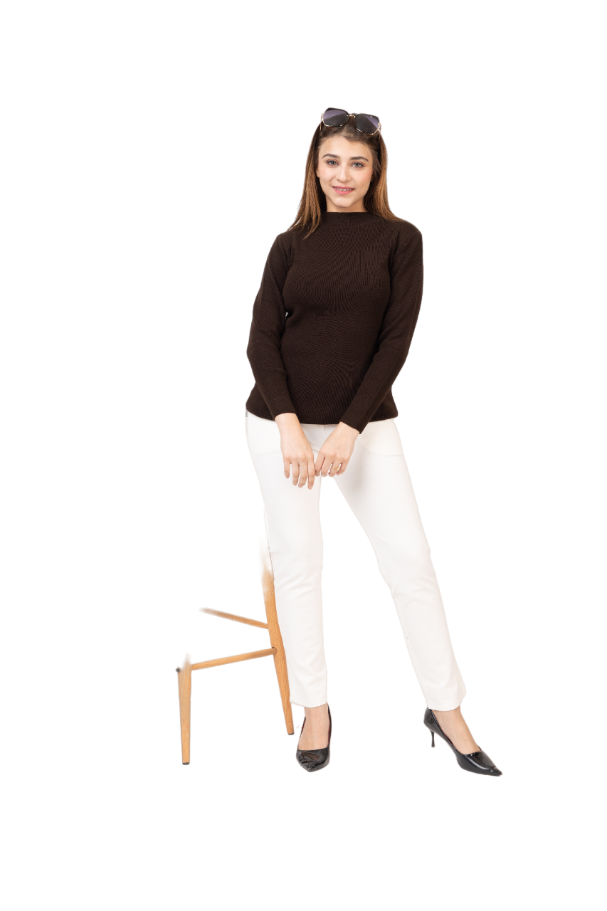 6040 Brown Women's Long Sleeve Tops Brown