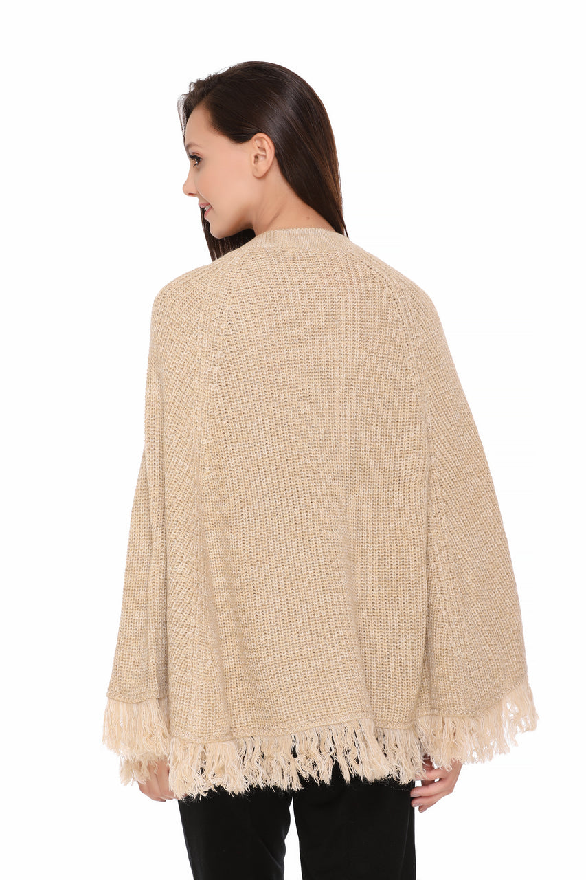 6279 Beige Ponchu Winter Wear TWENTY ME