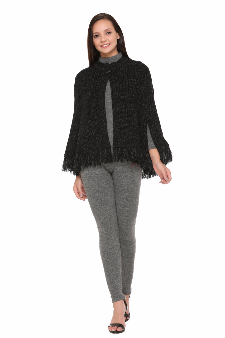 6349 Black Ponchu Winter Wear TWENTY ME